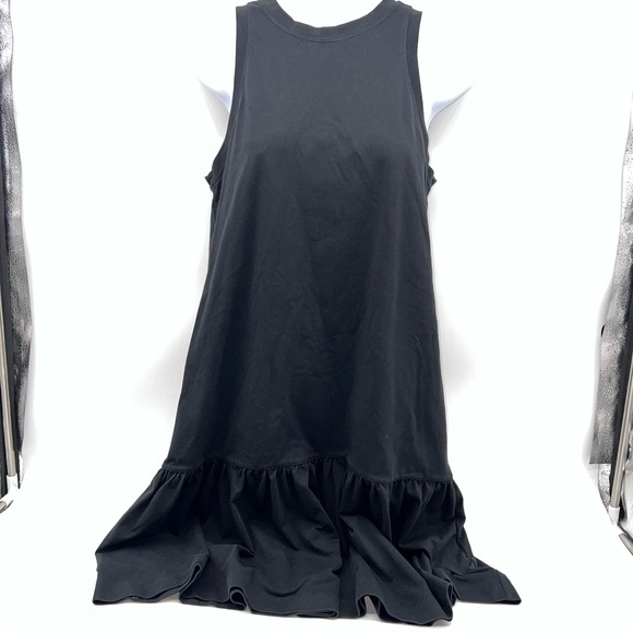 Madewell Black Ruffle Hem Mini Dress - Picture 1 of 11